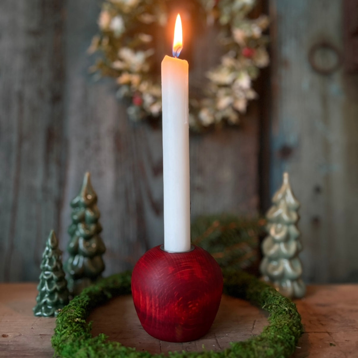 Apfellichter aus Buchenholz