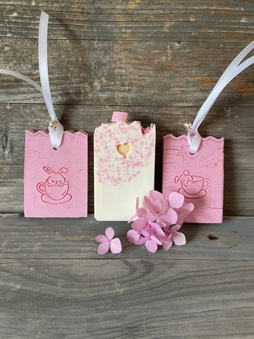 Pink Bunny - Seifen-Geschenkanhänger und Seifenstück