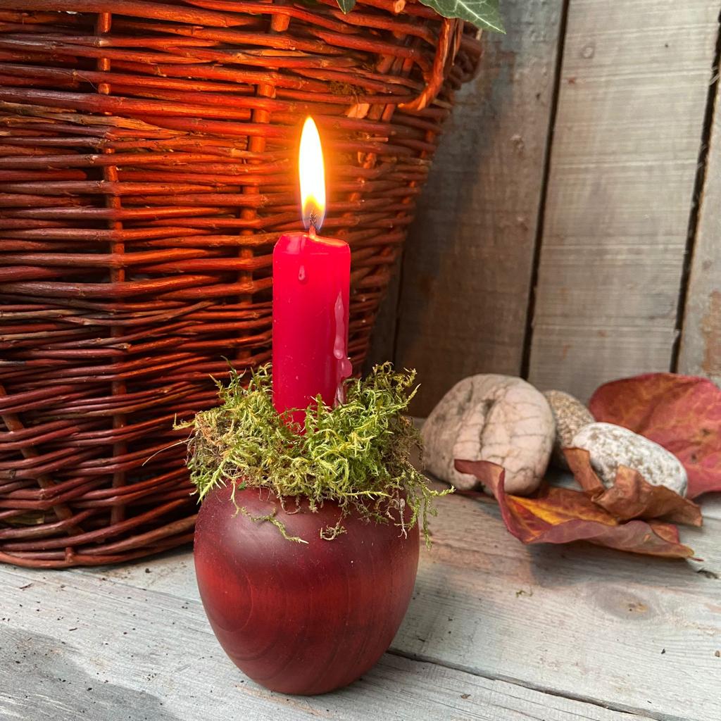 Apfellichter aus Buchenholz